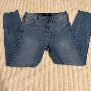 Women's Blue Button-Fly Jeans